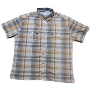 KÜHL Response Men’s Short Sleeve Plaid Button Shirt Large Outdoor Hiking Casual